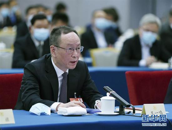  5月23日，全國政協(xié)委員王一鳴在政協(xié)聯(lián)組會上發(fā)言。新華社記者 謝環(huán)馳 攝